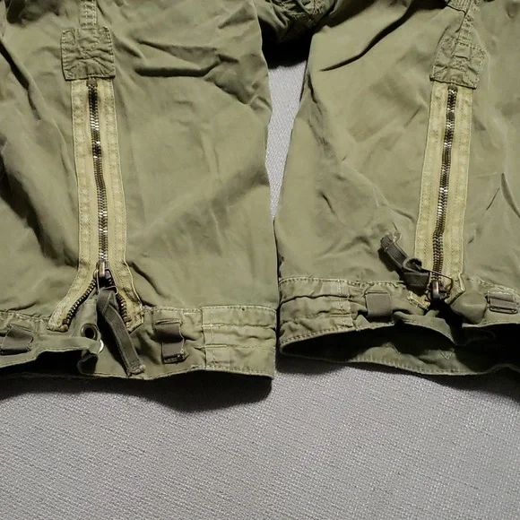 Abercrombie and Fitch Vintage Army Green Paratroop Cargo Pants Men' Size Medium - Picture 15 of 17